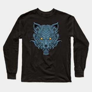 Head of wolf in cold blue Long Sleeve T-Shirt